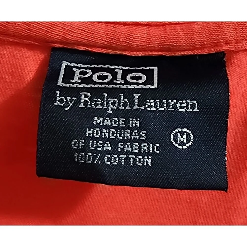 Vtg Polo Ralph Lauren Dungarees Classic 5-Pocket Jean T-Shirt Red *Minor‎ Flaw